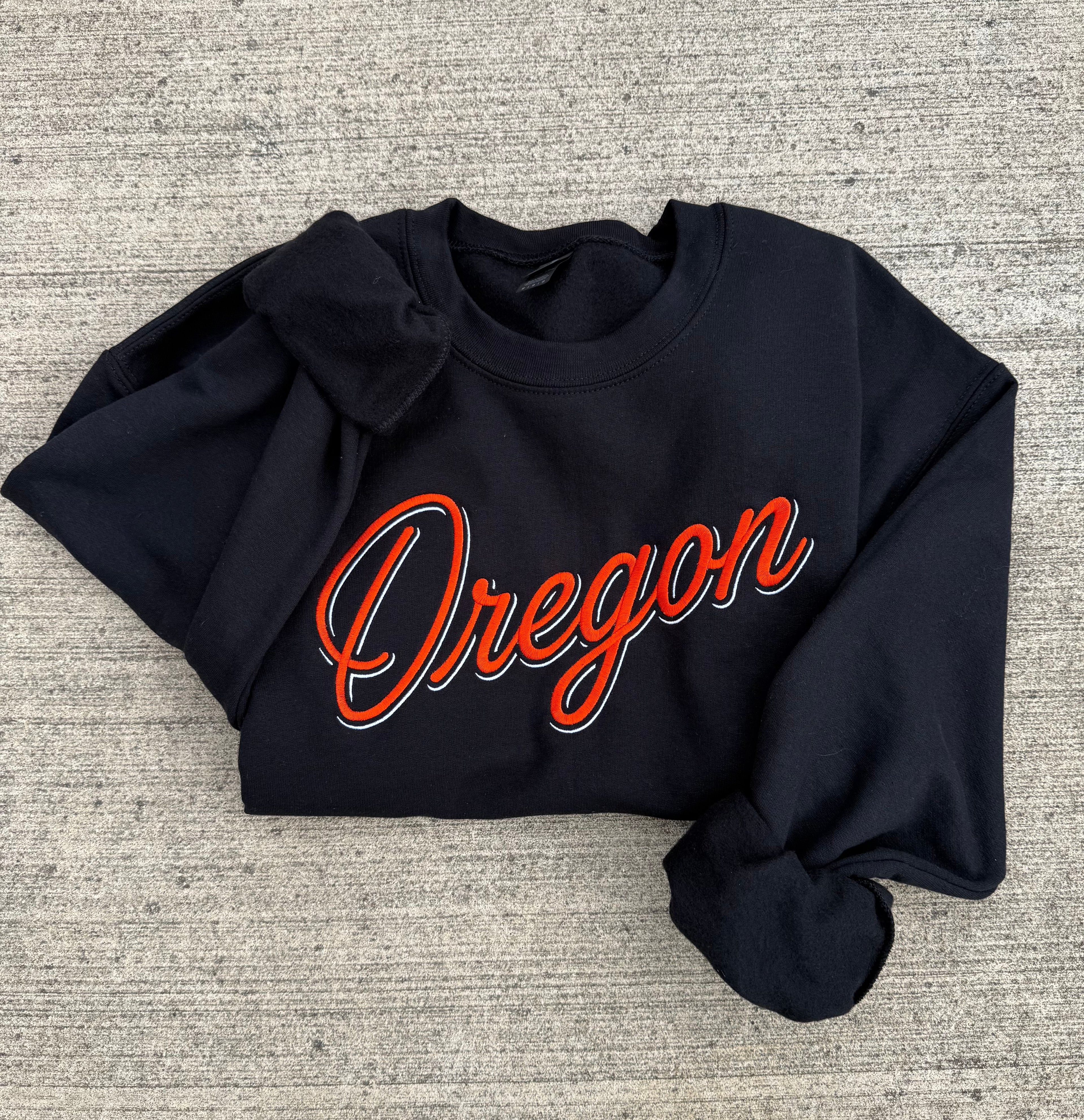 Oregon Script Embroidered Crewneck Sweatshirt