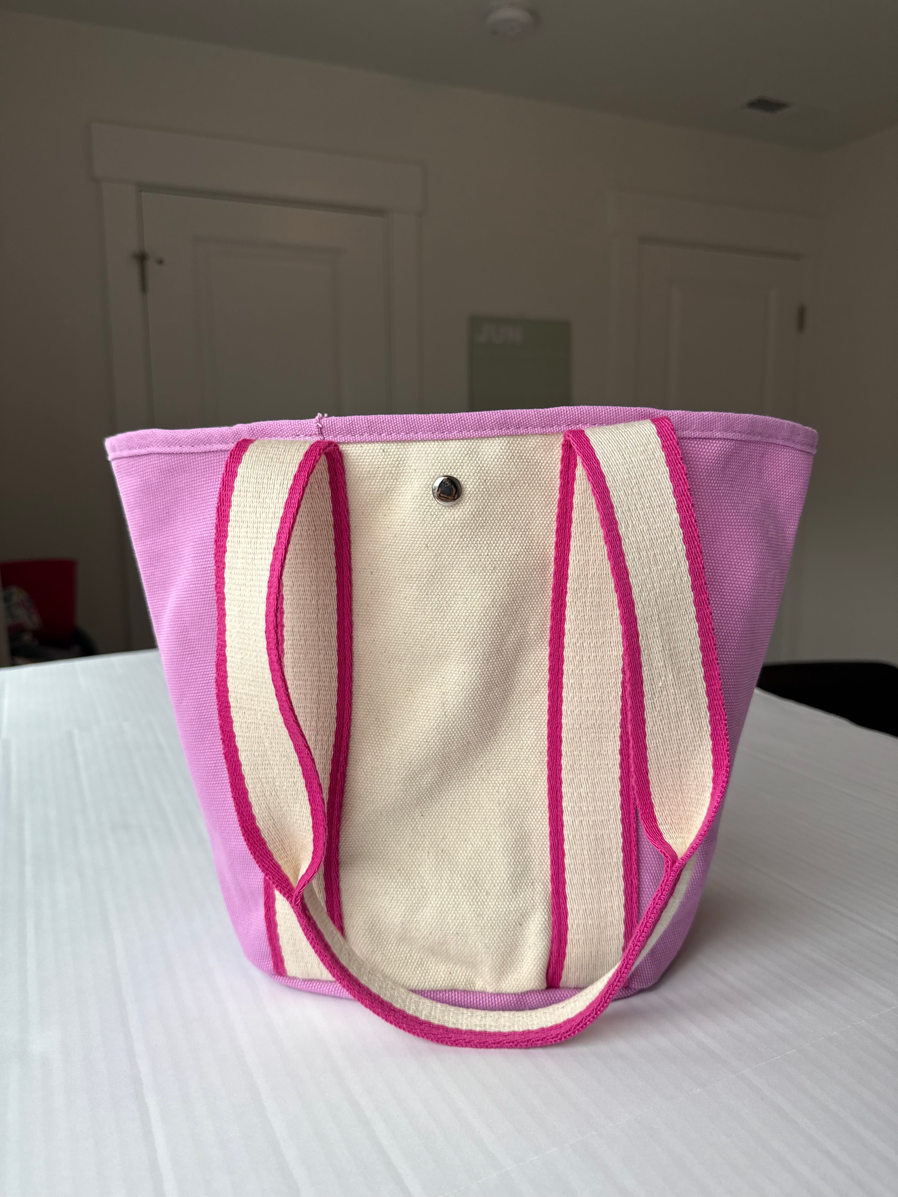 Personalized Canvas Tote Bag | Custom Name Monogram Tote | Two Tone Embroidered Tote | Initials Gift for Her | Teacher Bridesmaid Gift