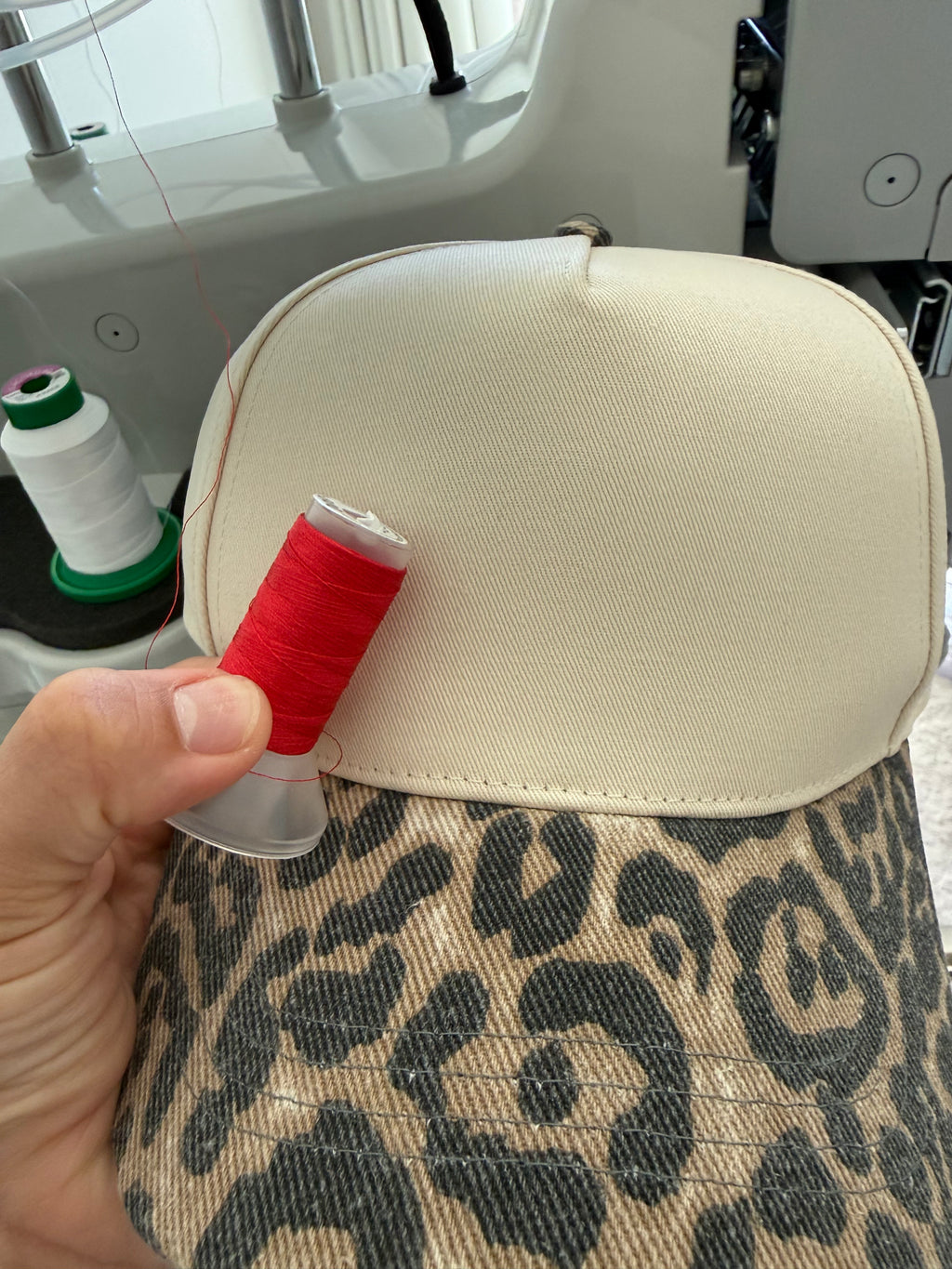 Here for the Chisme Embroidered Snapback | Leopard Brim Trucker Hat | Custom Thread Color | Funny Latina Gift